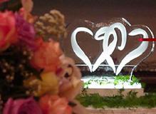 Engraved Hearts Ice Sculpture world class ice